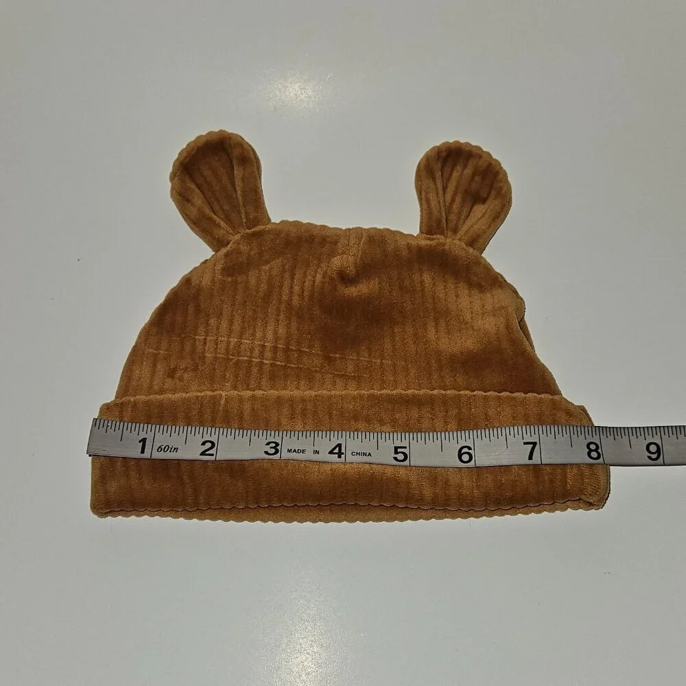 2 Disney Baby Hat Lot Ribbed Winnie Pooh 0-6 M Red White Striped Mickey 9-12 M